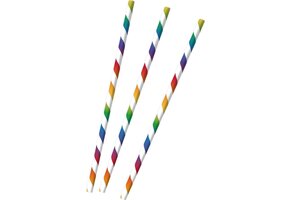 Amscan Rietjes Gestreept Regenboog 23 Cm Papier 12 Stuks