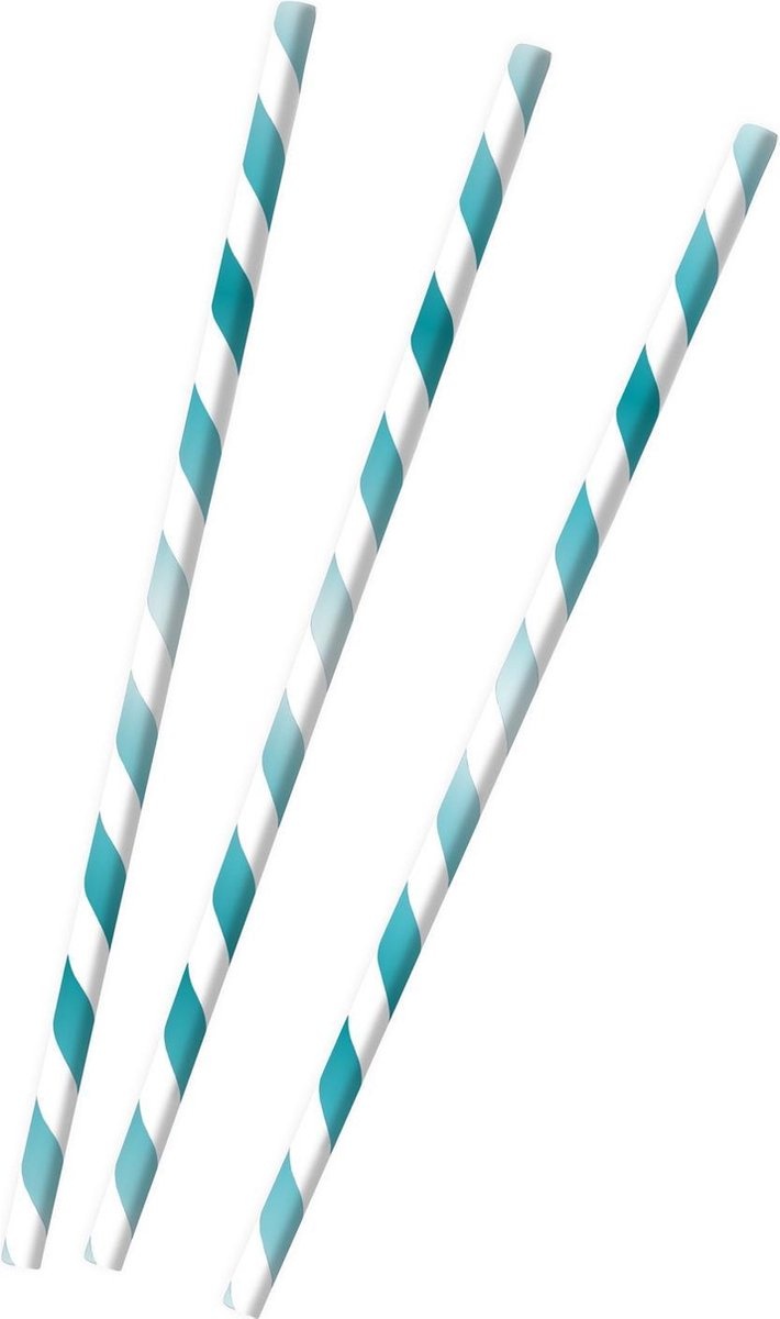 Amscan Rietjes Gestreept 23 Cm Papier Blauw/wit 12 Stuks