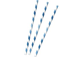 Amscan Rietjes 19,5 Cm Papier Wit/blauw 12 Stuks
