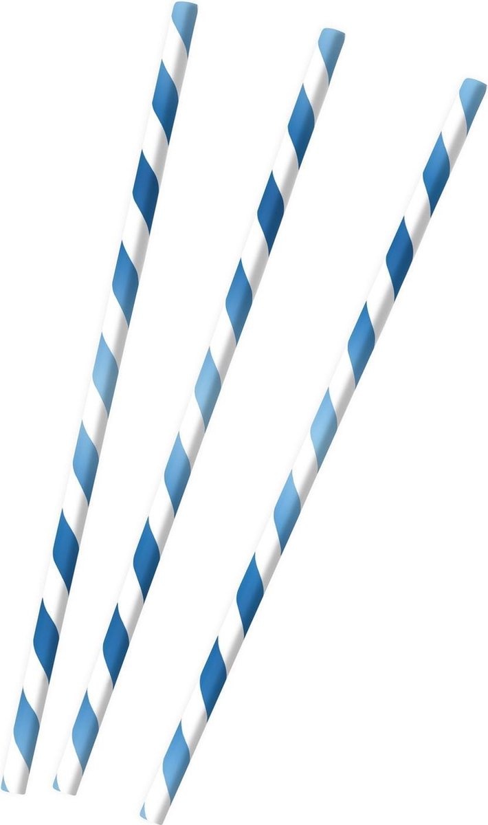 Amscan Rietjes 19,5 Cm Papier Wit/blauw 12 Stuks