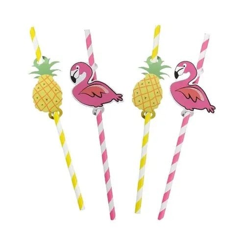 10 papieren rietjes Tropical party