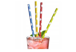 20 papieren rietjes met ballonnen print