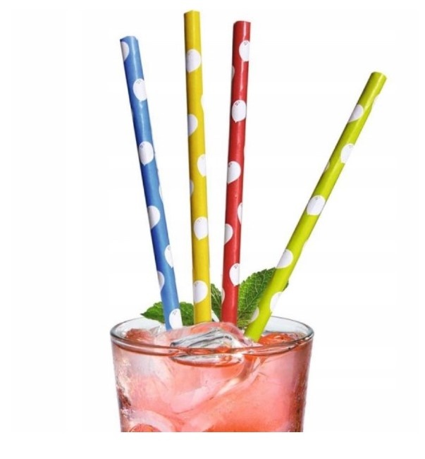 20 papieren rietjes met ballonnen print