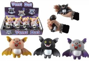 Vent Bat Squeezy knijpbal vleermuis 9,5 cm. - 1 exemplaar assorti uitgeleverd