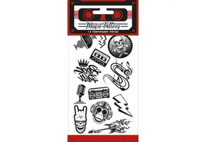 Tattoos Rock muziek - Tijdelijke plak tatoeages 12-delig