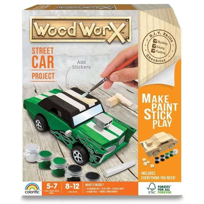Wood WorX Kit Street Car Project - Modelbouwset incl. verf