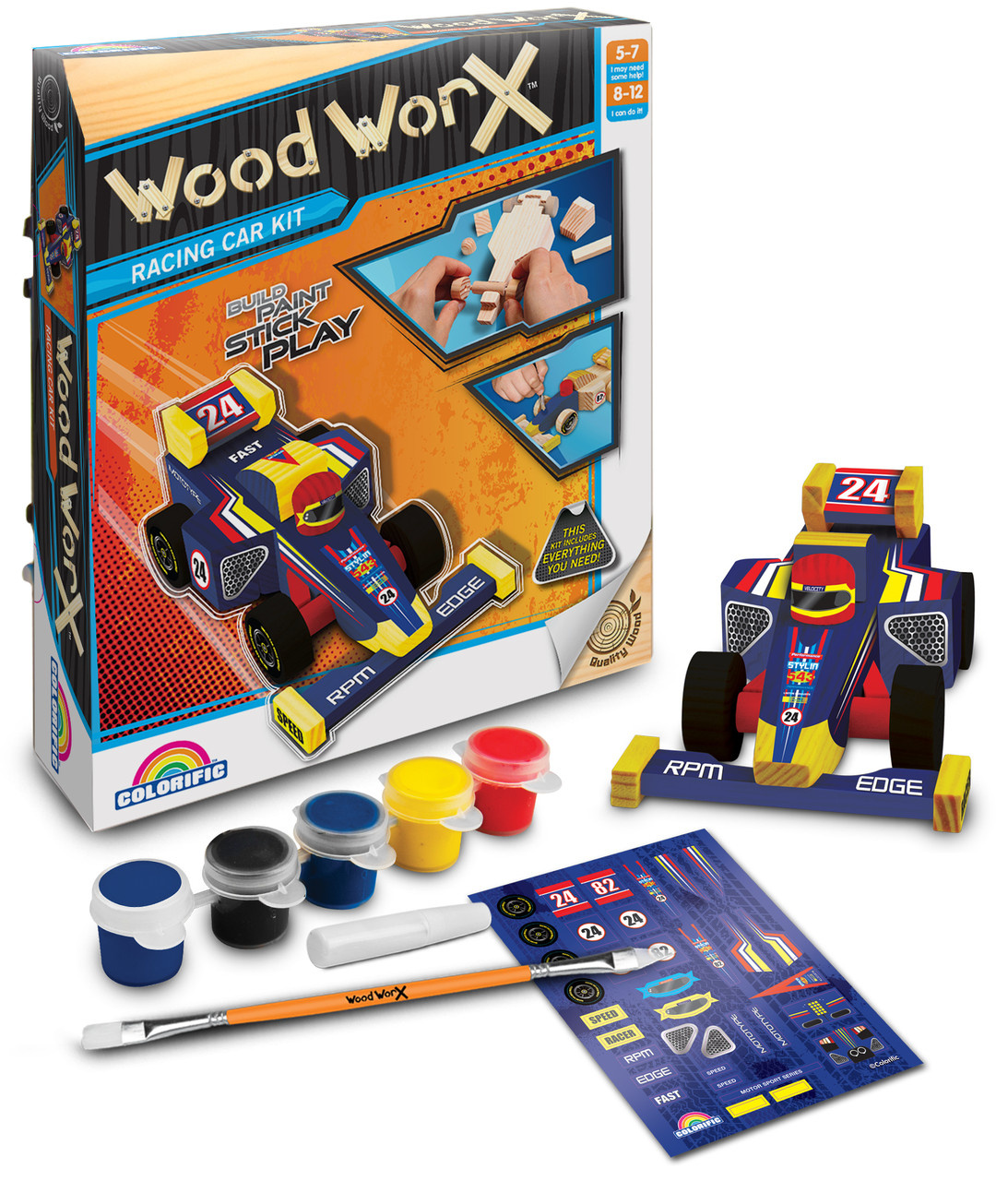 Wood WorX Kit Racing Car Project - Modelbouwset incl. verf - Verpakkingsschade