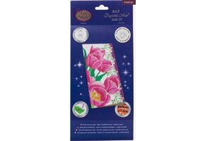 Craft Buddy Diamond Painting Crystal Art Kaart Roze tulpen 11x22cm