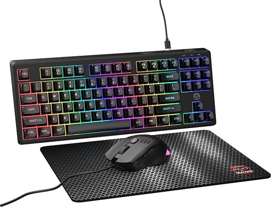 Qware - Gaming bundel - Qwerty - Gaming toetsenbord - Gaming Muis - Gaming Muismat - San Antonio