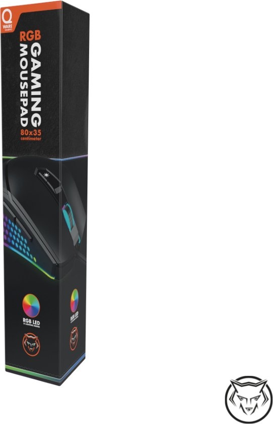 Qware Gaming - PC - Muis - Muismat - Muismat Gaming - Muismat XXL - RGB - LED Verlichting - Anti-Slip - 80x35cm