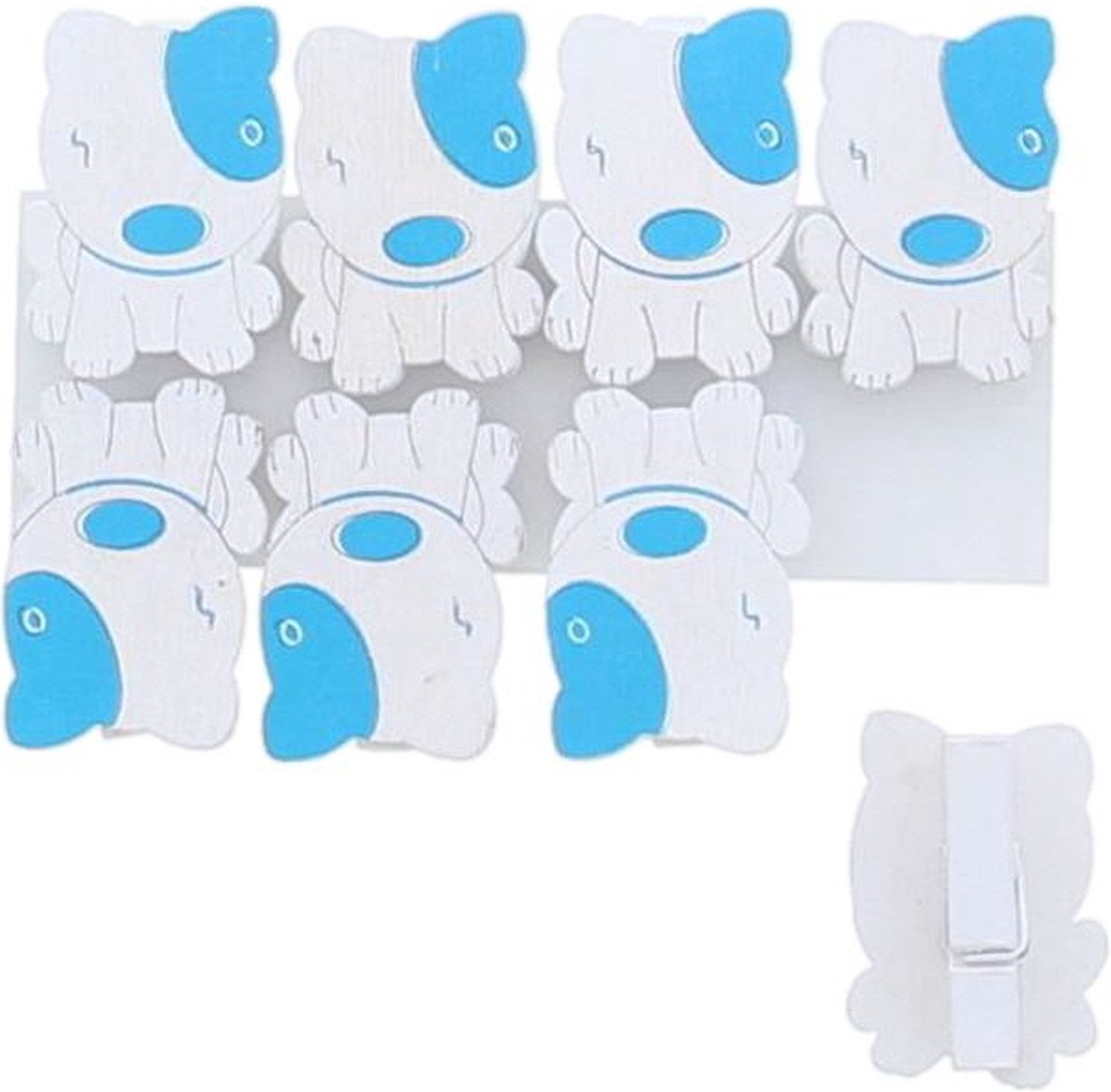 Wasspeldje hond Pitty - Blauw 40mm - 8 stuks