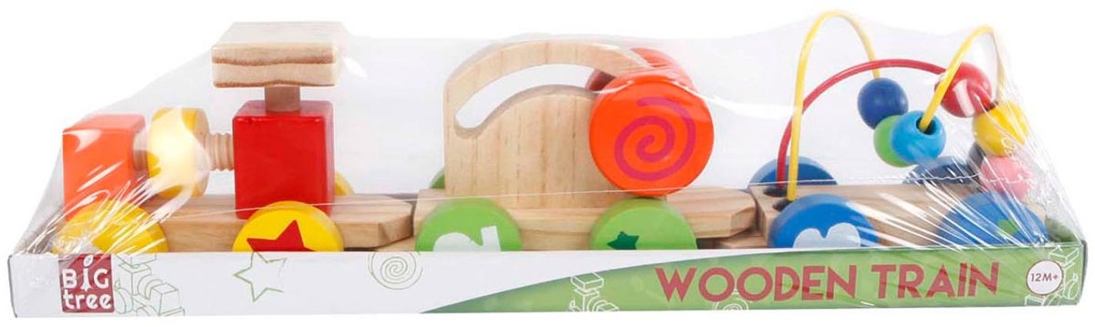 2-play Activiteitentrein Junior 34,5 X 7,5 Cm Hout 3-delig