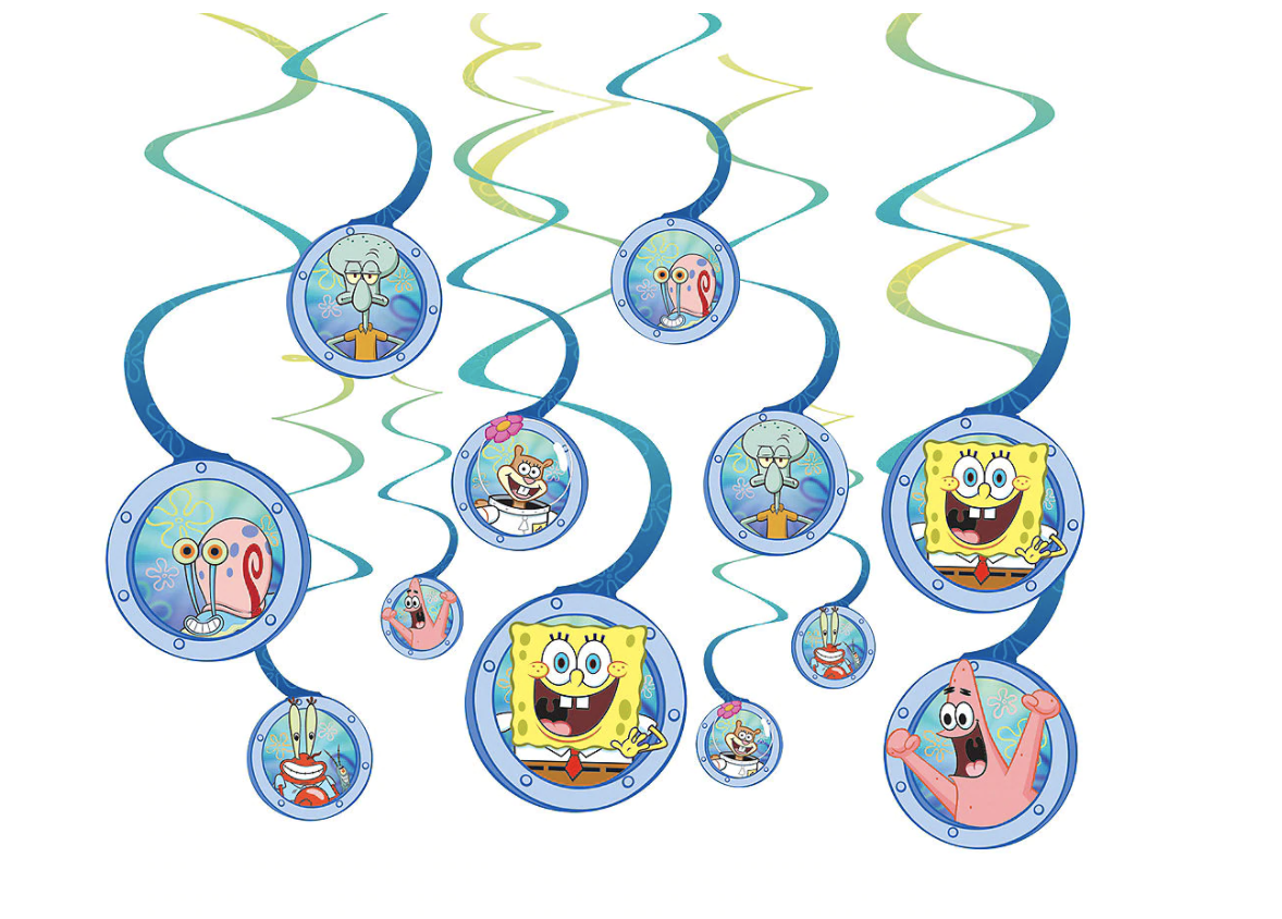 AMSCAN - 12 Spongebob hangende decoraties