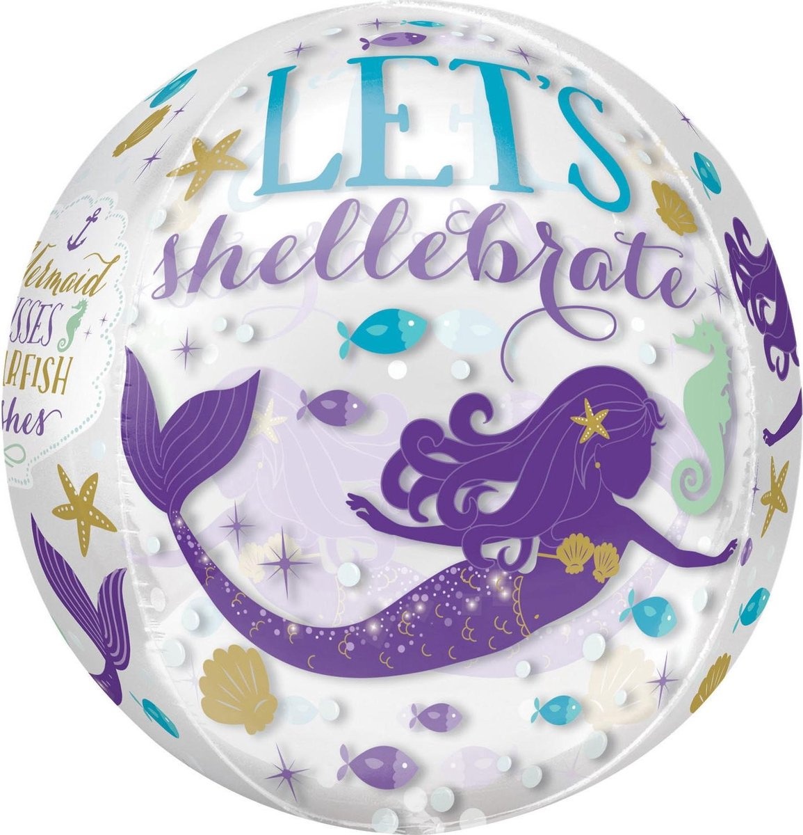 Amscan Orbz Folieballon Mermaid Wishes 43 cm Wit
