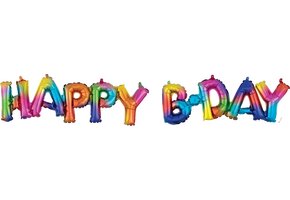 Amscan Ballon Happy B-day 142 Cm Folie Regenboog