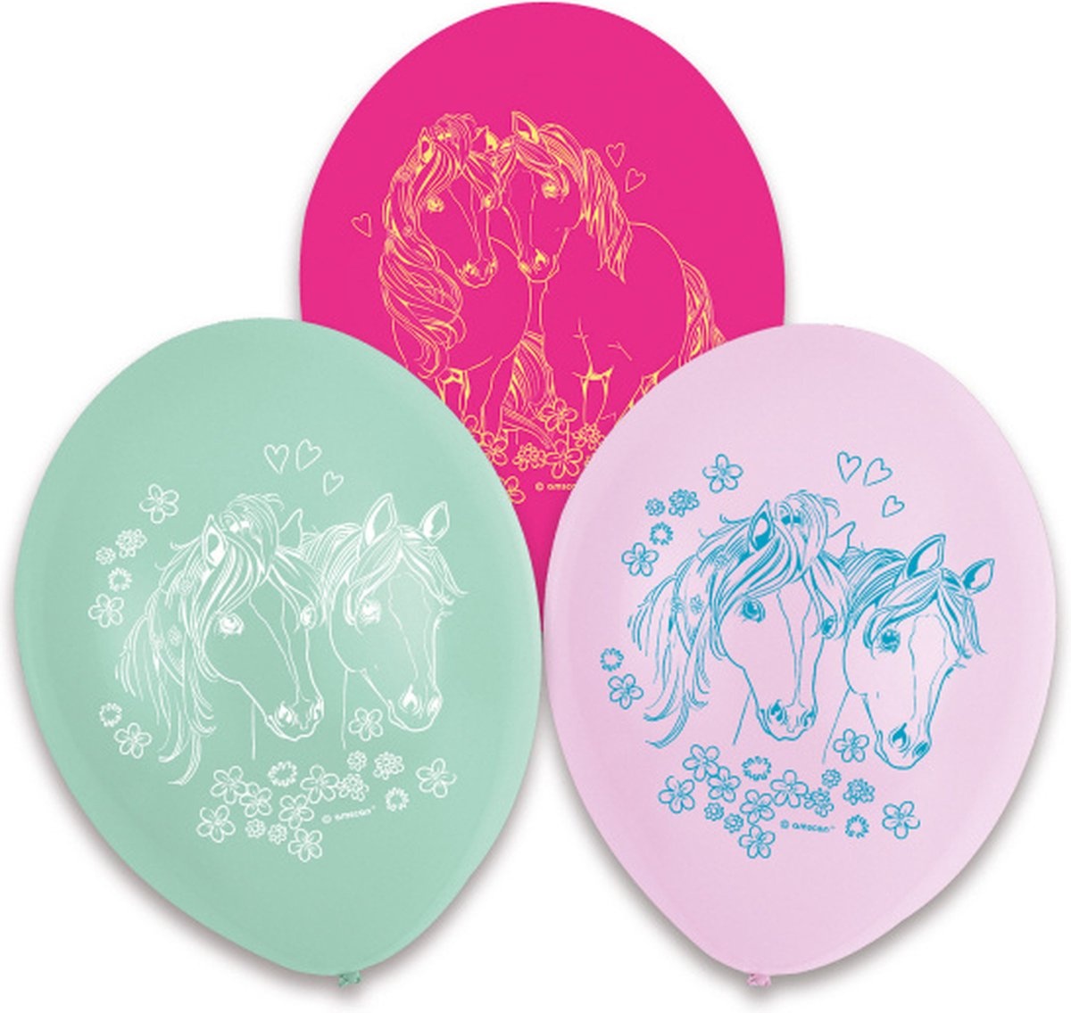 Amscan Ballonnen Pretty Pony Paarden 23cm 6 stuks