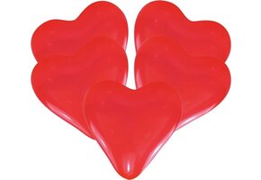 Amscan Ballonnen Hartvormig Medium Rood 5 Stuks