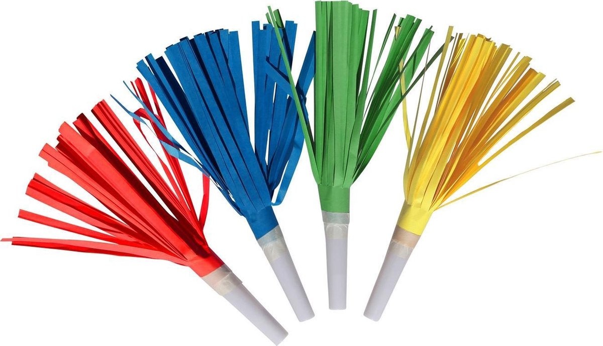 Amscan Feestfluitjes Roltong 16 Cm Papier 4 Stuks