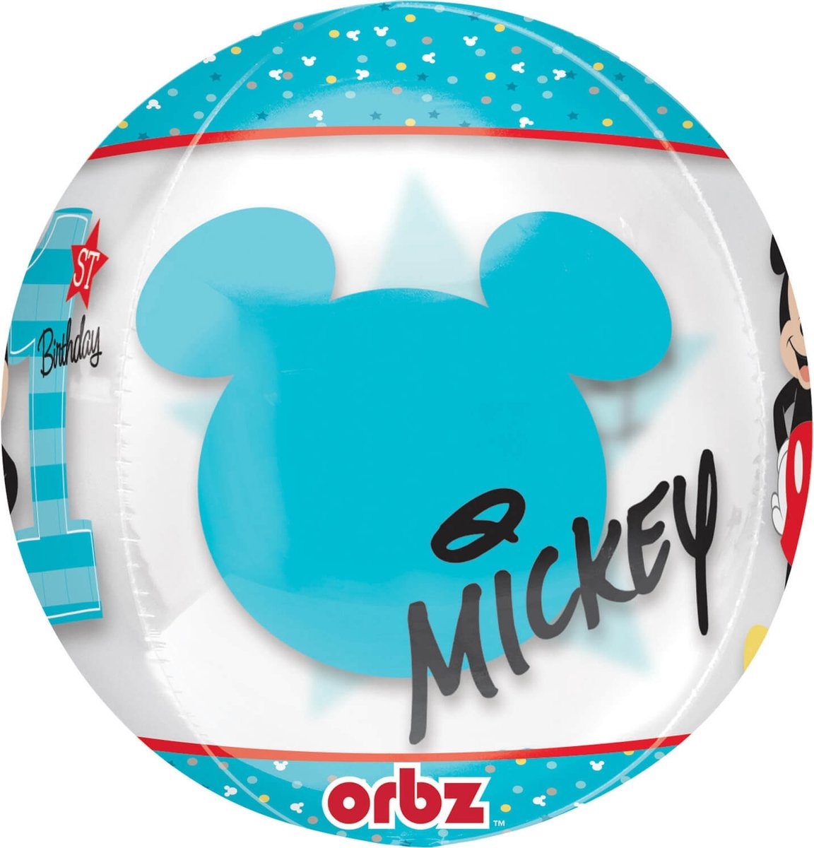 Amscan Folieballon Mickey Mouse 1e verjaardag 40cm