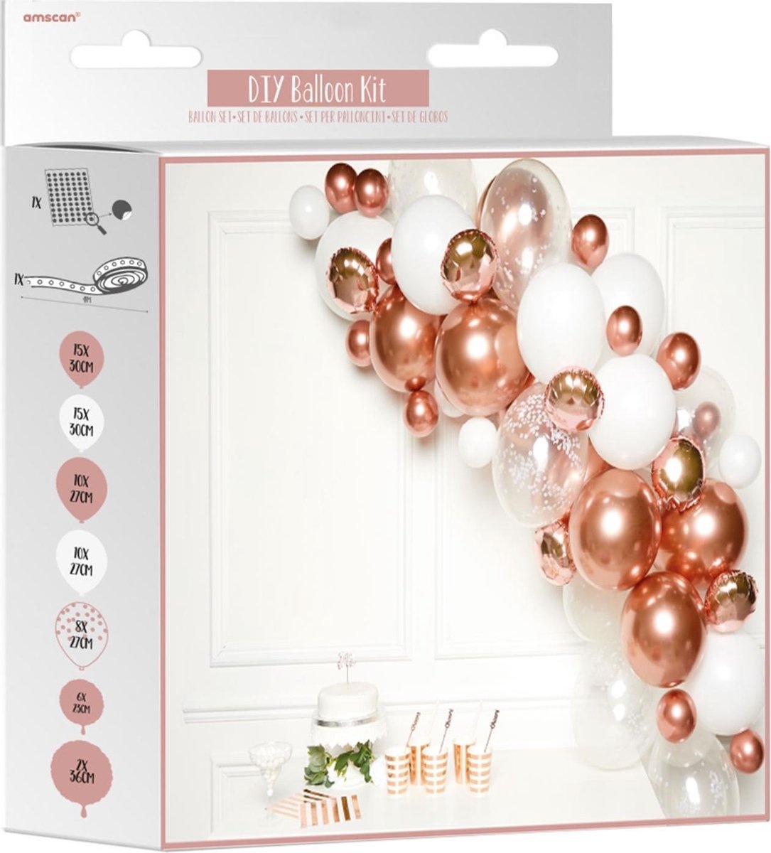 Rosé gouden ballonnenboog | 66 ballonnen