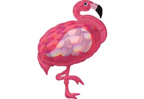 Amscan - Folieballon SuperShape Holografisch Flamingo 71x83cm