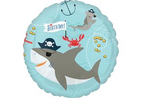 Amscan Folieballon Piratenhaai Verjaardag 46 Cm