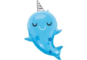 Amscan Super Shape Narwhal Baby Folie ballon 66x76 cm