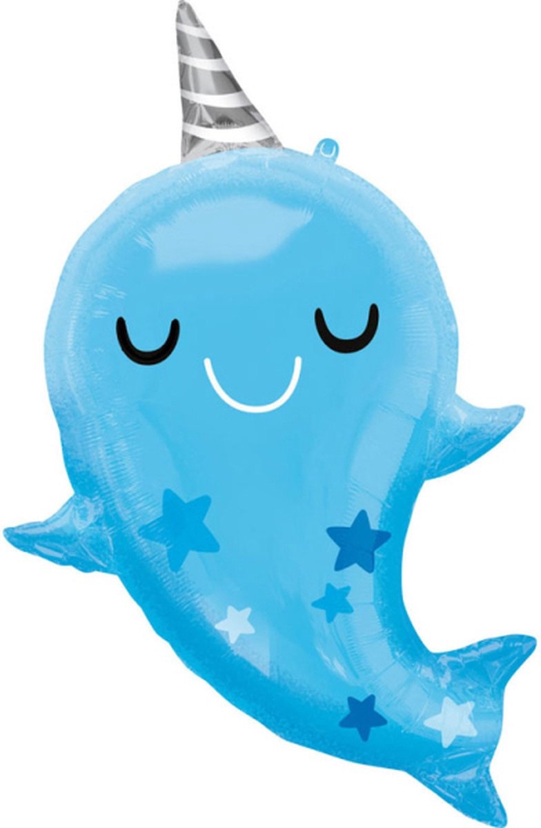 Amscan Super Shape Narwhal Baby Folie ballon 66x76 cm