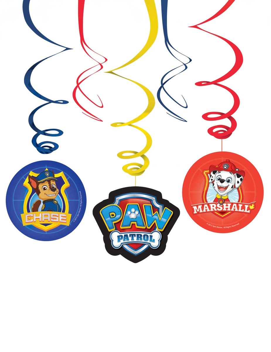 PAW Patrol - Slinger - Swirls - 61 cm - Rood/Blauw/Geel - 6 stuks