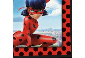 AMSCAN - 20 papieren Miraculous Ladybug servetten