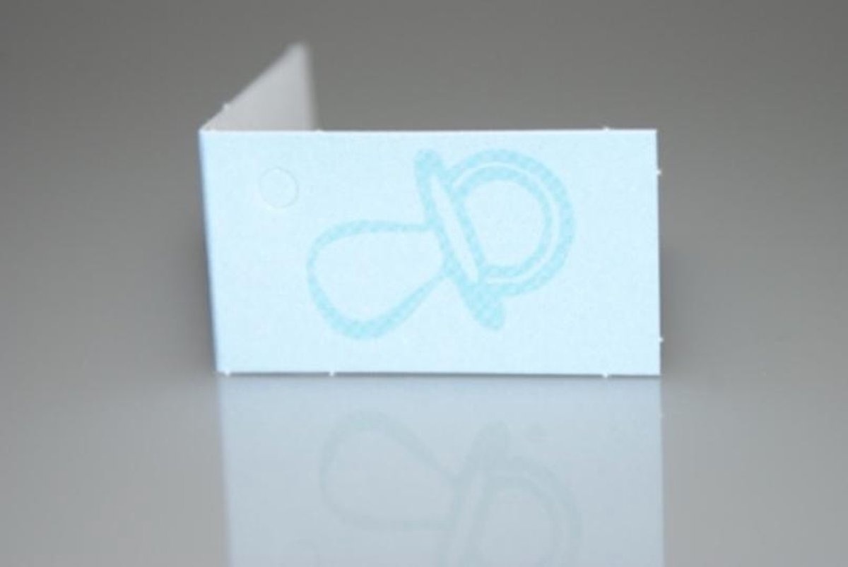 Naamkaartjes Geboorte It´s a boy fopspeen lichtblauw 32 stuks