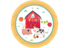 Amscan Feestborden Barnyard Birthday 18 Cm 8 Stuks