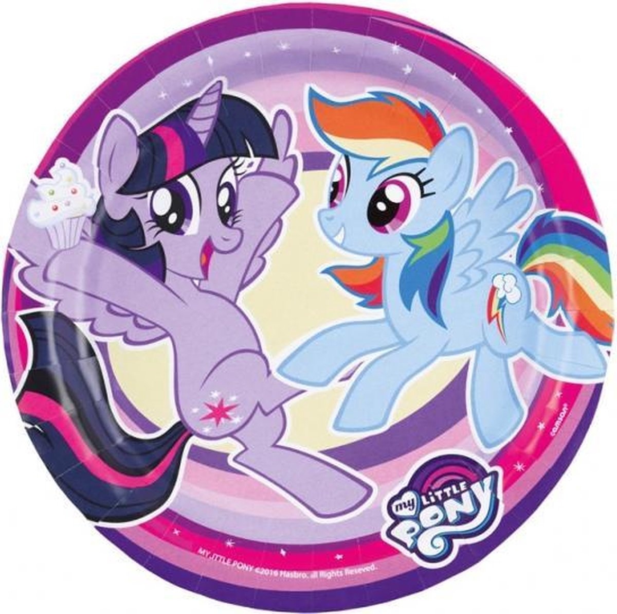 Amscan  kartonnen bordjes My Little Pony 18cm 8 stuks