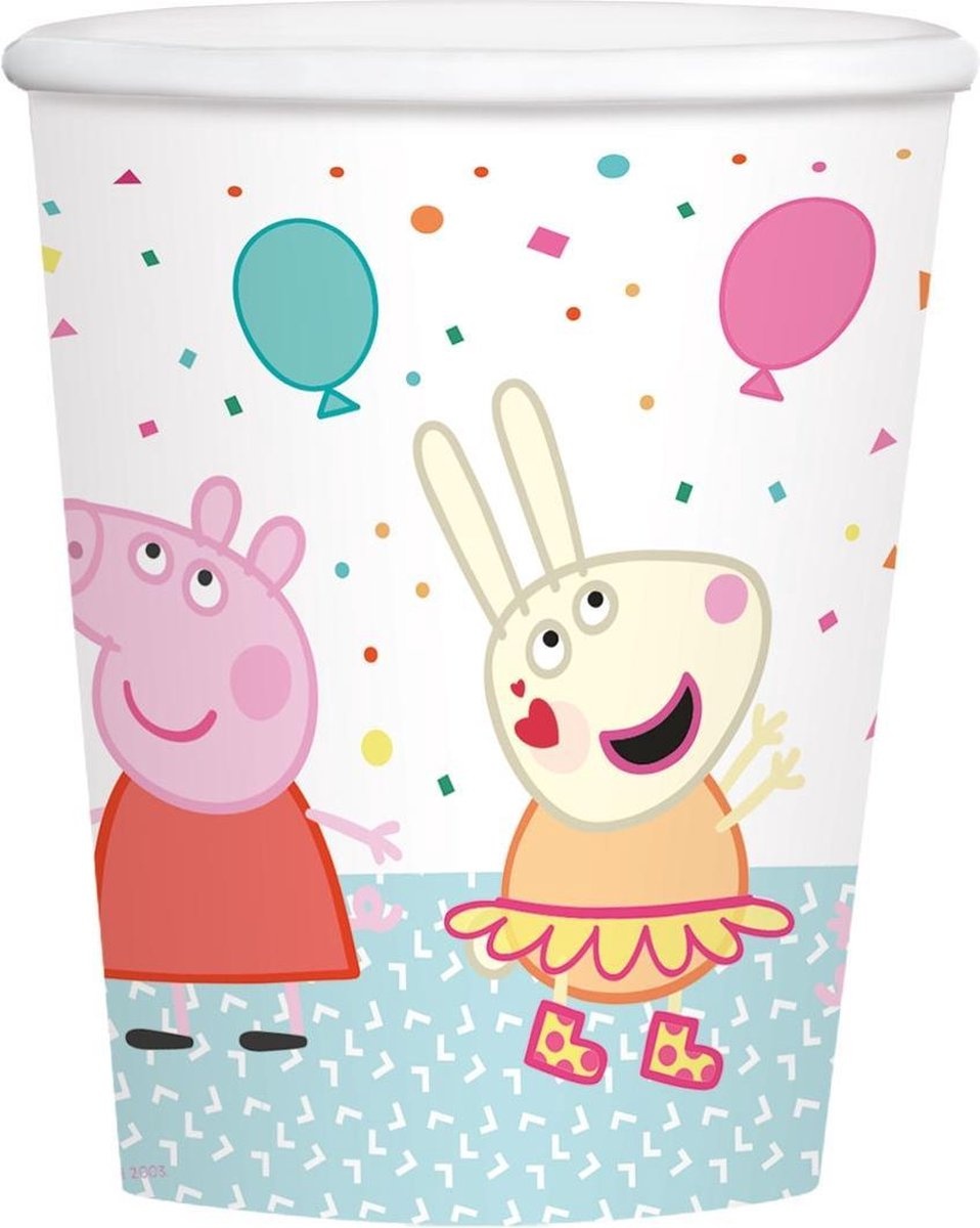 Amscan Peppa Pig Kartonnen bekers 250ml - 8 stuks