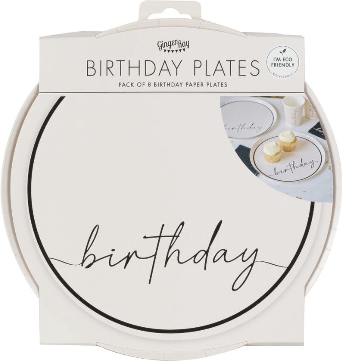 Ginger Ray - Ginger Ray - Borden champagne noir Happy Birthday