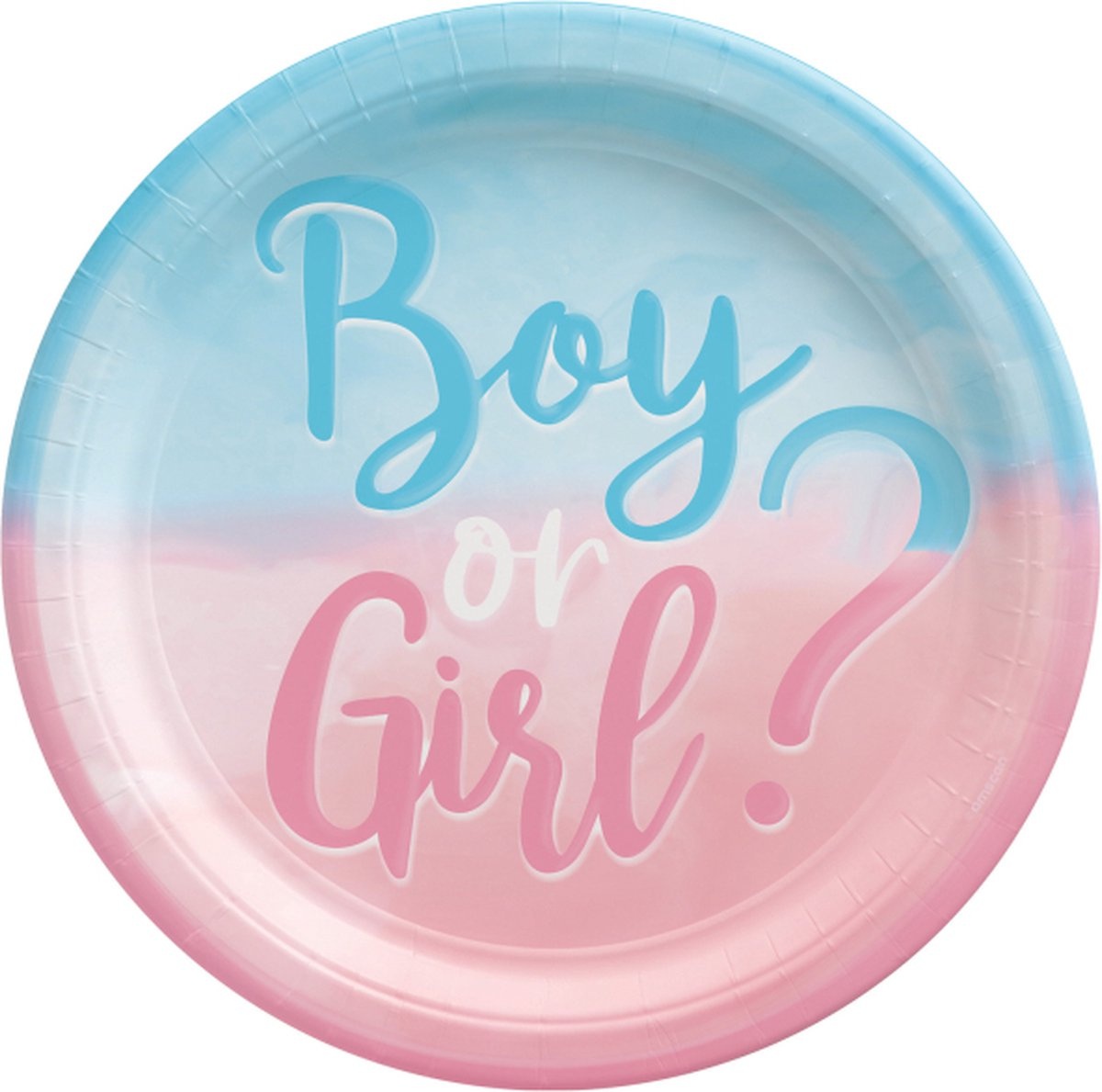 Amscan - Gender Reveal - Kartonnen borden 23cm - 8 stuks