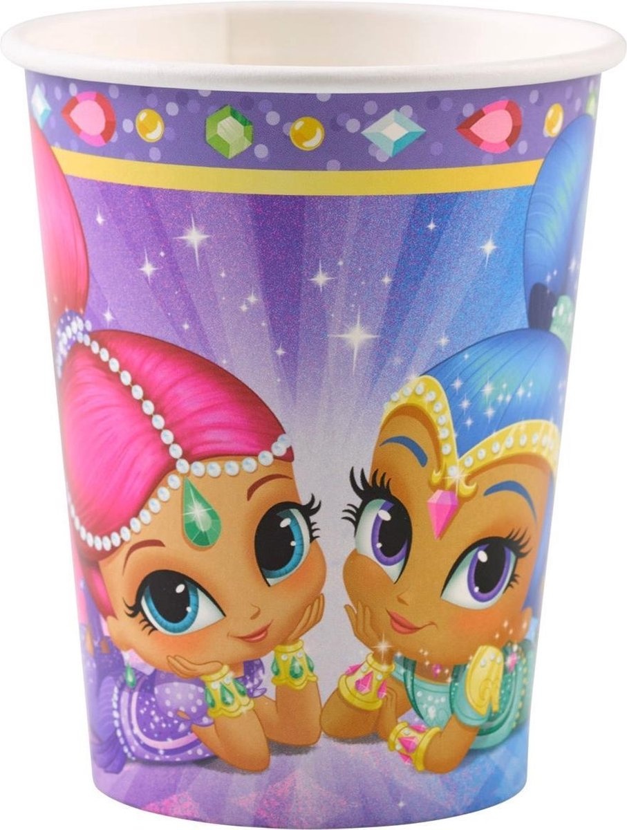 Amscan kartonnen bekers Shimmer & Shine 250ml - 8 stuks