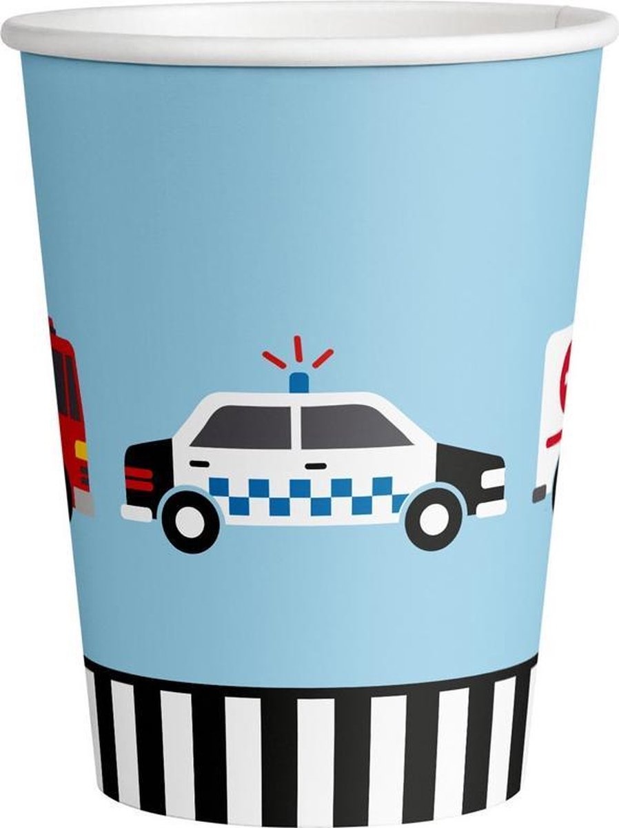 Amscan On The Road 250ml Kartonnen bekertjes - 8 Stuks