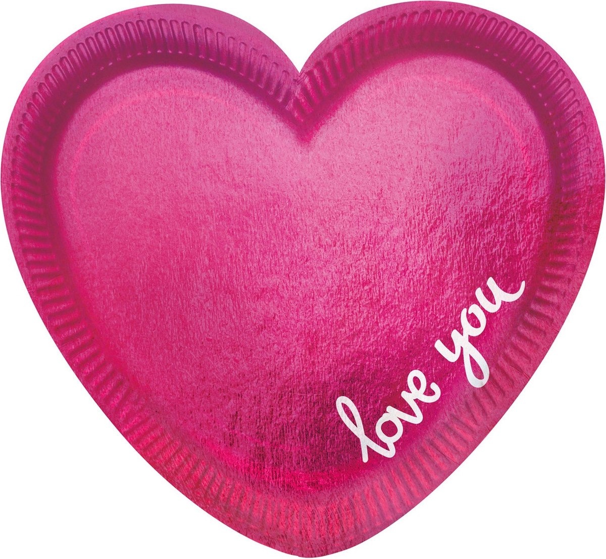 Amscan Borden Hartvormig Meisjes 20 Cm Karton Roze 6 Stuks