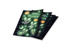 Amscan 4 Sticker vellen Cats & Bats Glow in the Dark - Halloween