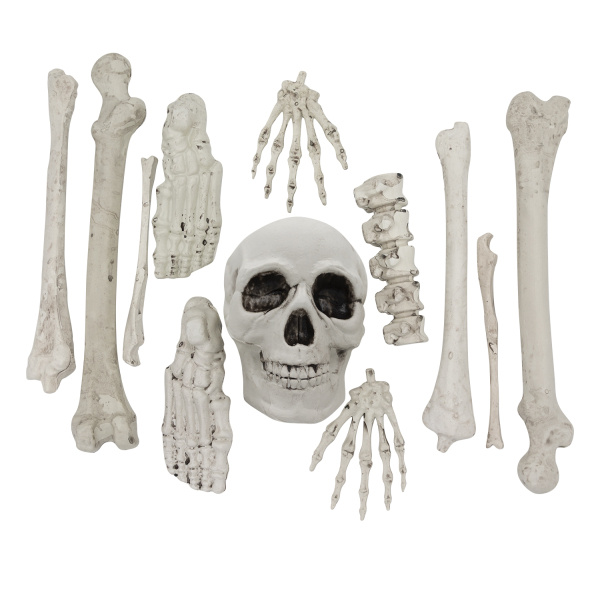Halloween deco set beenderen - Skelet 12 delig