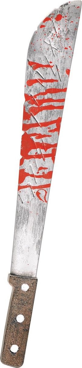 Halloween hakmes/machete - met bloed - 50 cm - kunststof - bloederige wapens - horror mes - verkleed accessoires