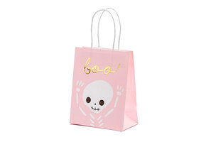 Halloween Cadeautas Boo roze 14x18x8cm - 1 stuk