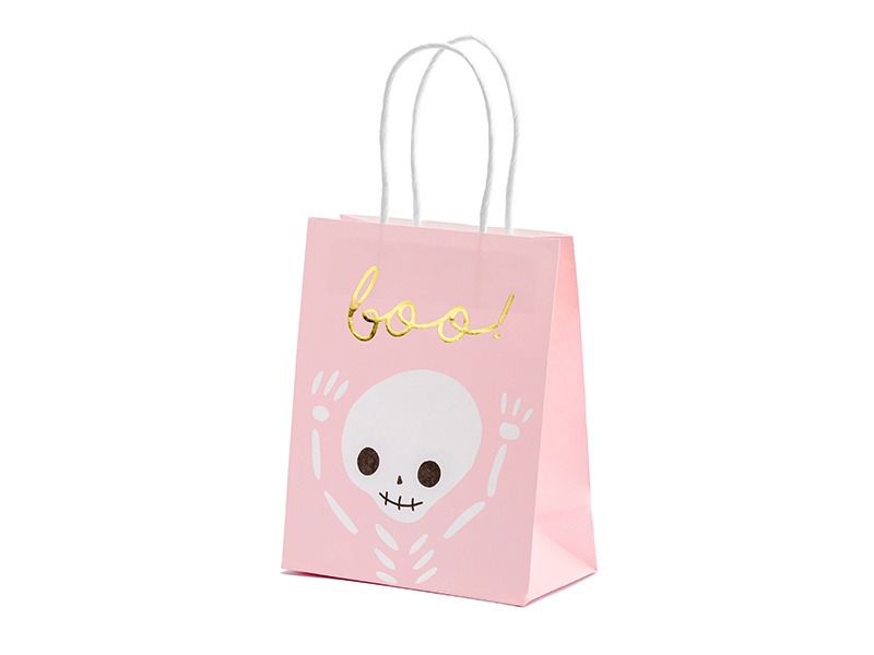 Halloween Cadeautas Boo roze 14x18x8cm - 1 stuk