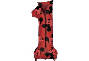 Amscan Folieballon Mickey Mouse 1 Jaar Junior 66 Cm Rood