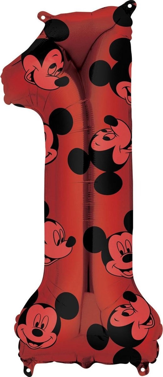 Amscan Folieballon Mickey Mouse 1 Jaar Junior 66 Cm Rood