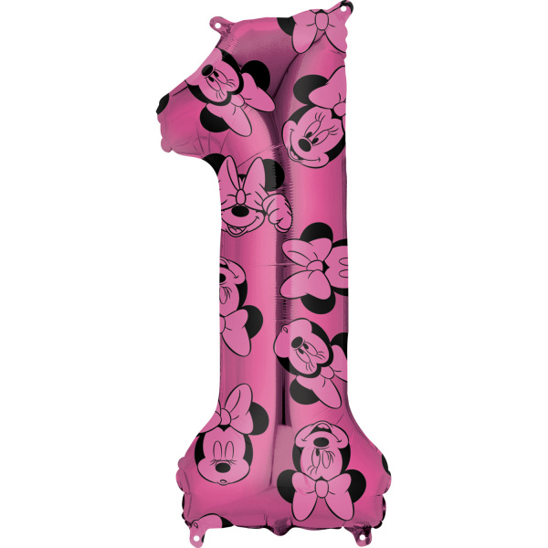 Amscan Folieballon Minnie Mouse 1 Jaar Junior 66 Cm Roze