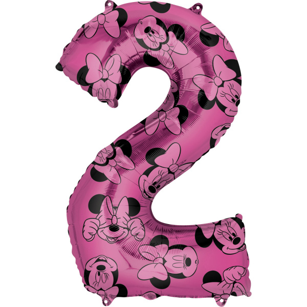 Amscan Folieballon Minnie Mouse 2 Jaar Junior 66 Cm Roze