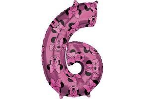 Amscan Folieballon Minnie Mouse 6 Jaar Junior 66 Cm Roze