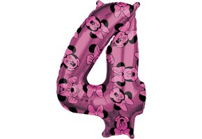 Amscan Folieballon Minnie Mouse 4 Jaar Junior 66 Cm Roze